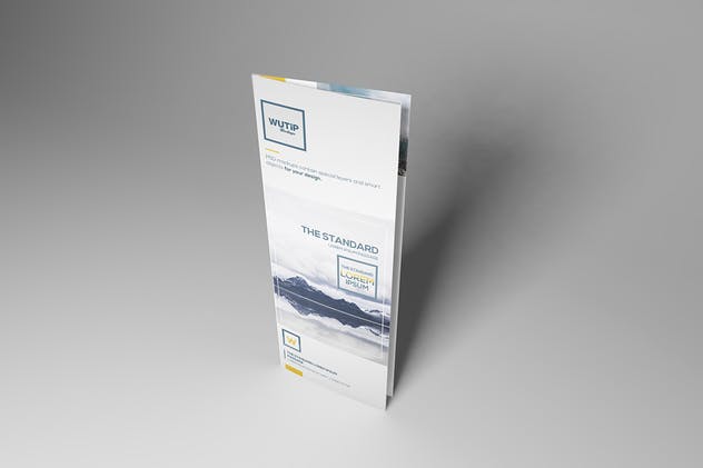 双折页旅游指南手册DL传单样机 Take-out Brochure/ DL Bi-Fold Mockups插图(1)