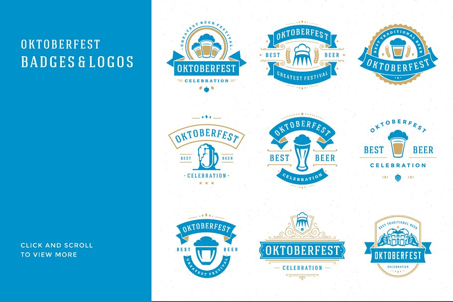 啤酒节主题Logo徽标模板/设计元素 Oktoberfest big bundle插图(2)
