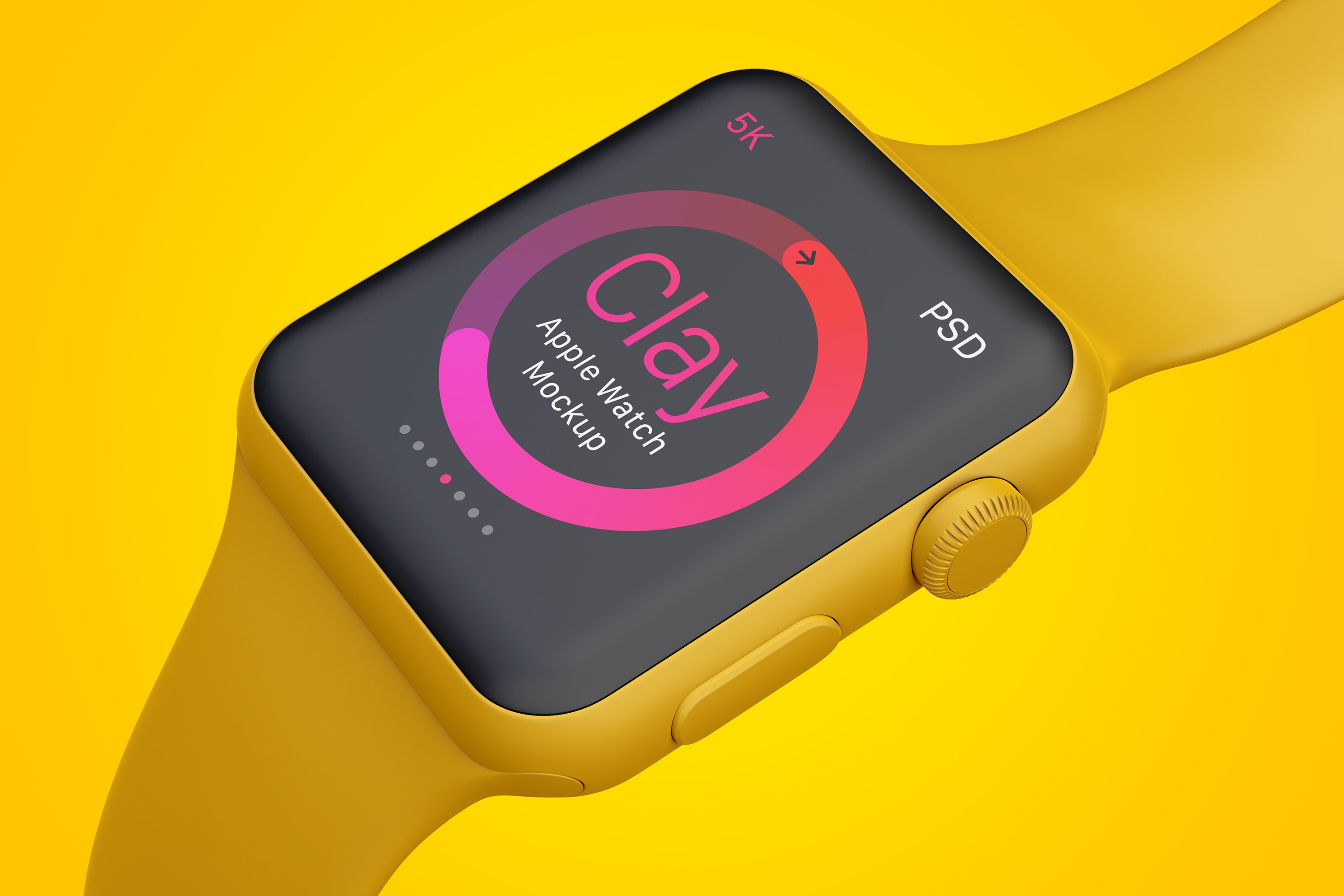 Apple Watch手表表盘UI界面设计效果图样机05 Clay Apple Watch Mockup 05插图(4)
