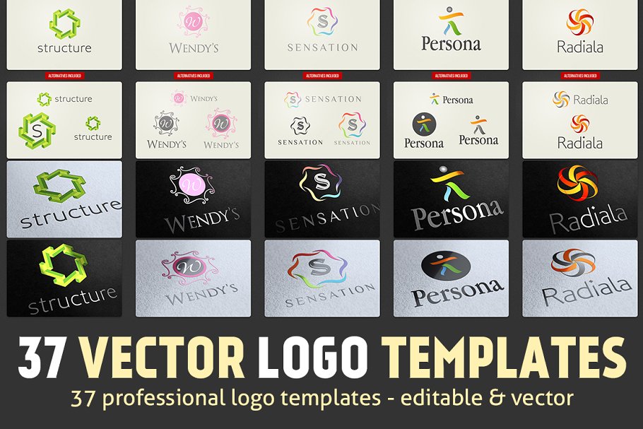 37款矢量Logo设计模板集 37 Vector Logo Templates插图