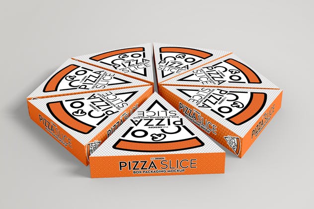 三角形披萨切片盒包装样机 Pizza Slice Box Packaging Mockup插图(1)