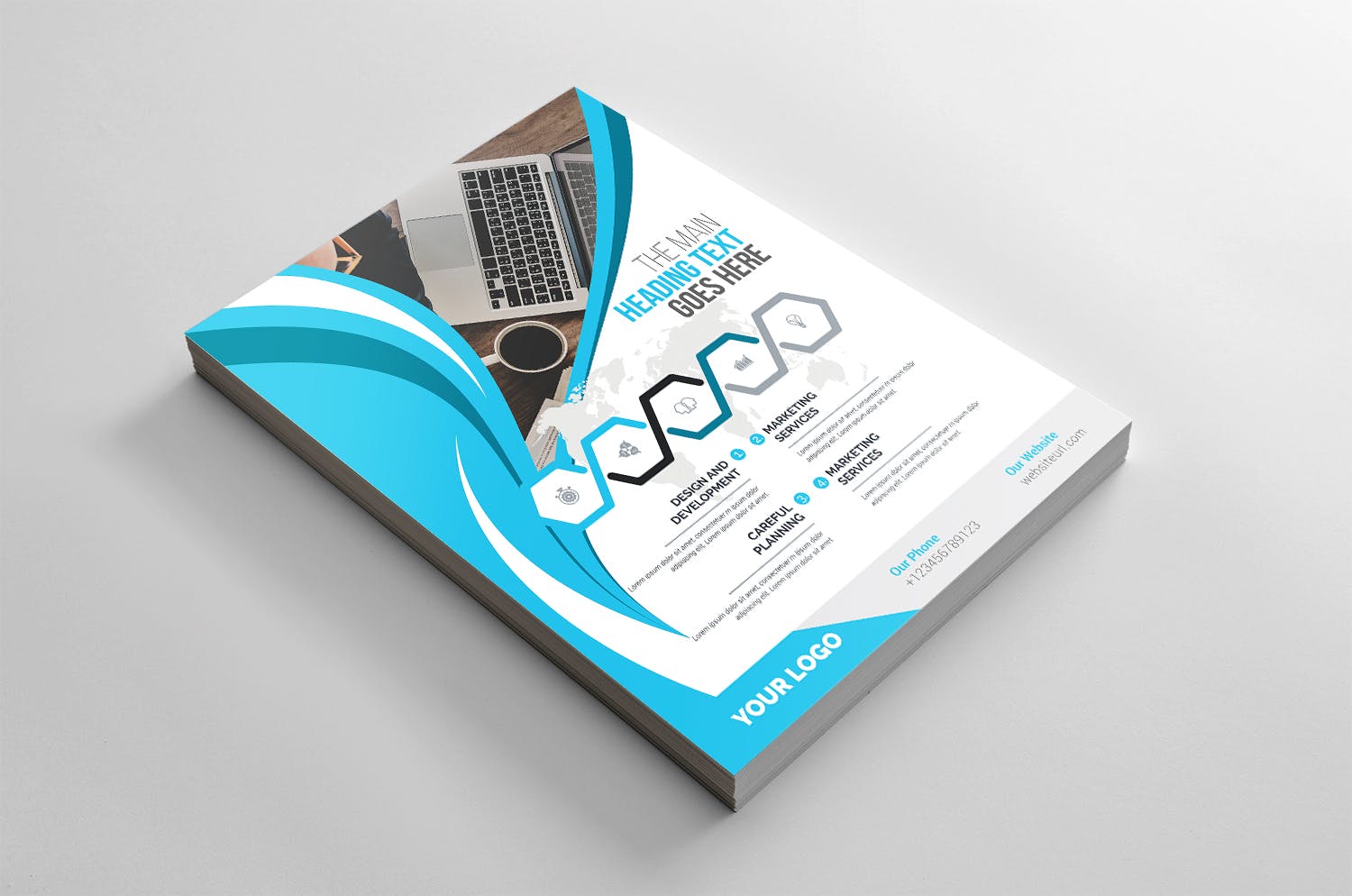 企业介绍&公司宣传商业传单设计模板 Corporate Flyer插图(1)