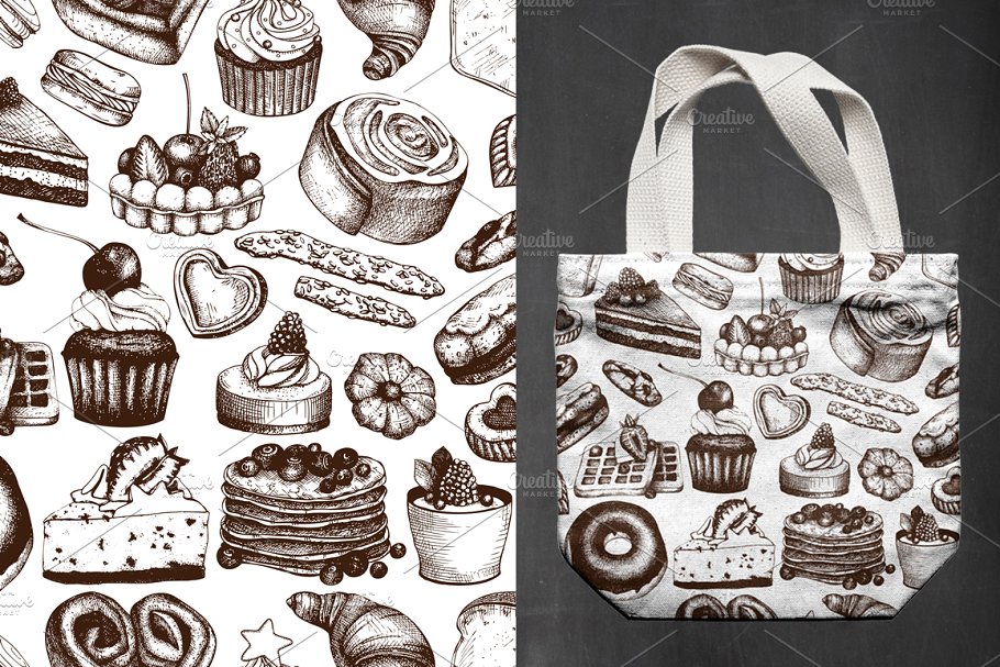 面包店菜单矢量图形 Bakery Menu Vector Design插图(3)