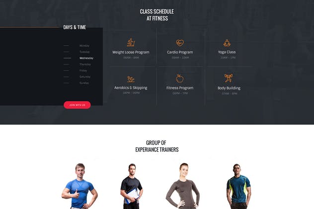健身俱乐部官网网站设计PSD模板 Fitness Gym Body Building Club PSD Template插图(2)