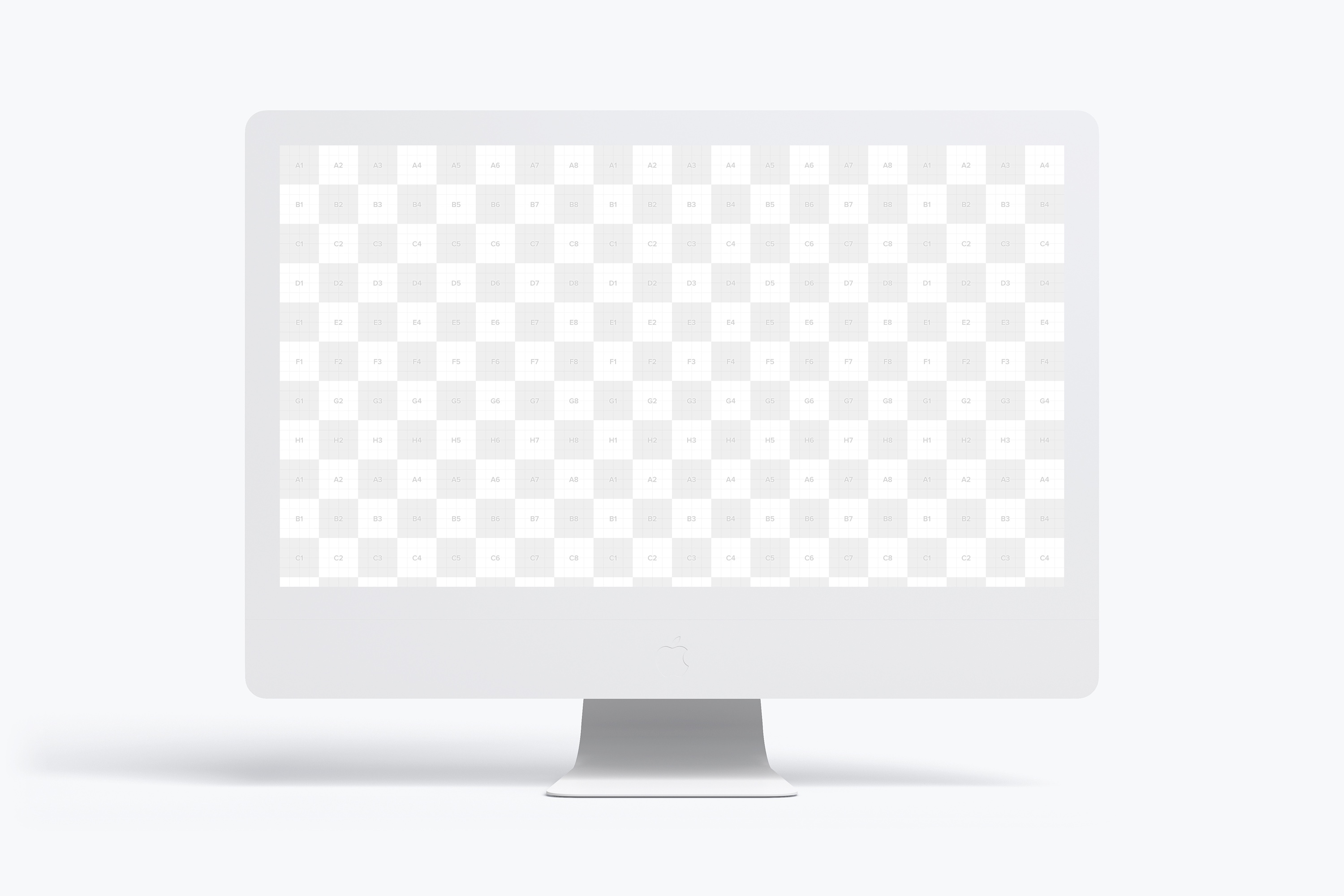 27寸iMac一体机大屏幕UI设计效果预览前视图样机 Clay iMac 27” Mockup, Front View插图