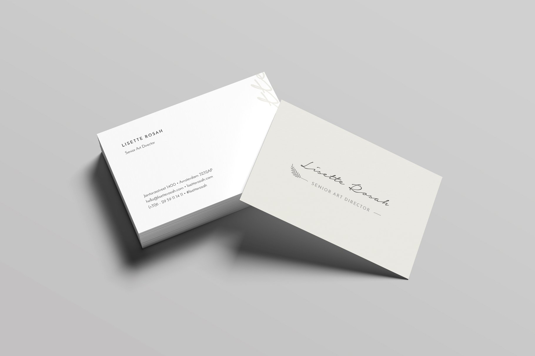 极简主义企业名片设计模板 Rosah Business Card Template插图(1)