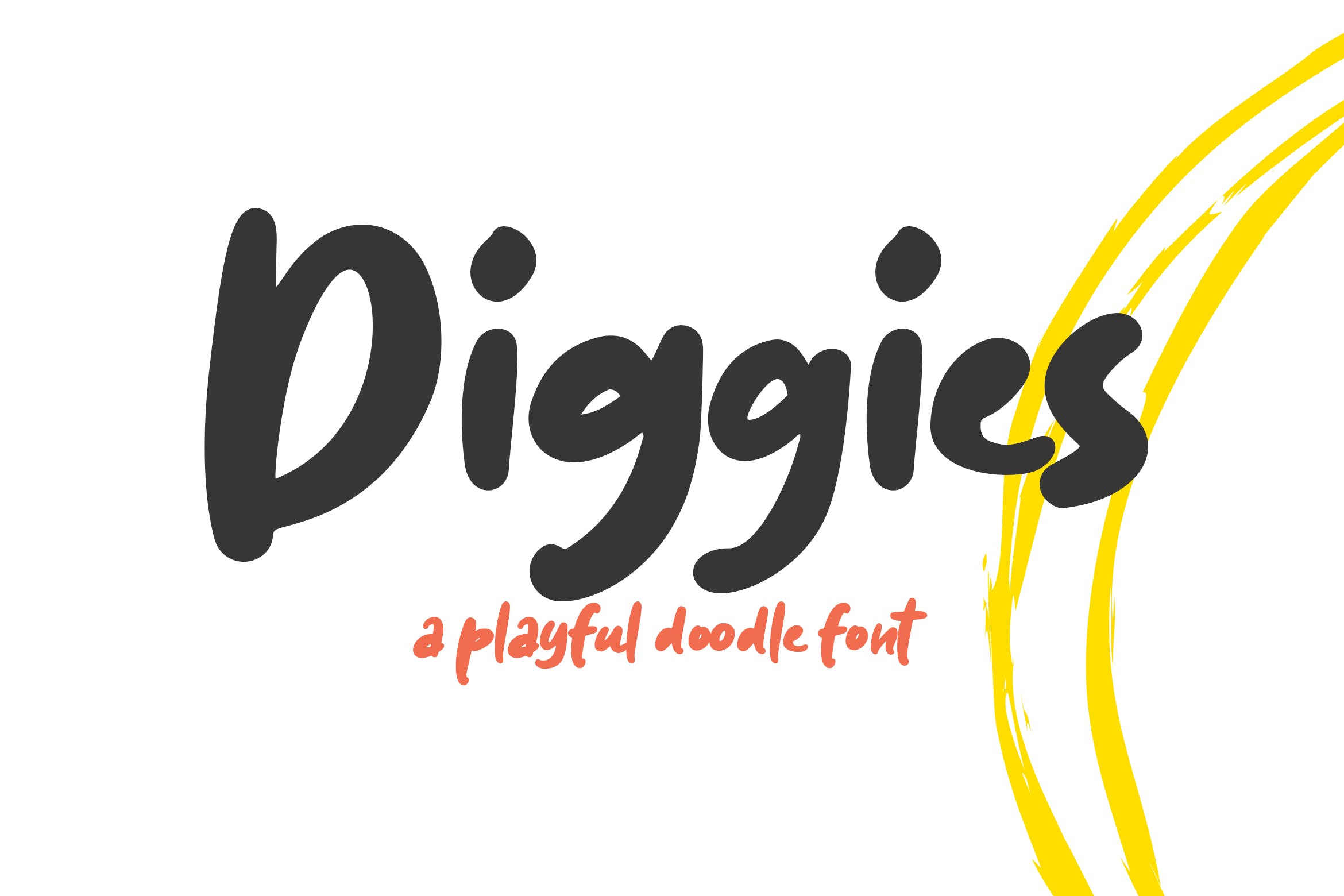 涂鸦风格装饰字体设计英文书法字体 Diggies – A Playful Font插图