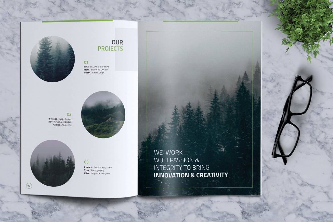 创意企业宣传册/画册设计模板v13 Creative Brochure Template Vol. 13插图(5)