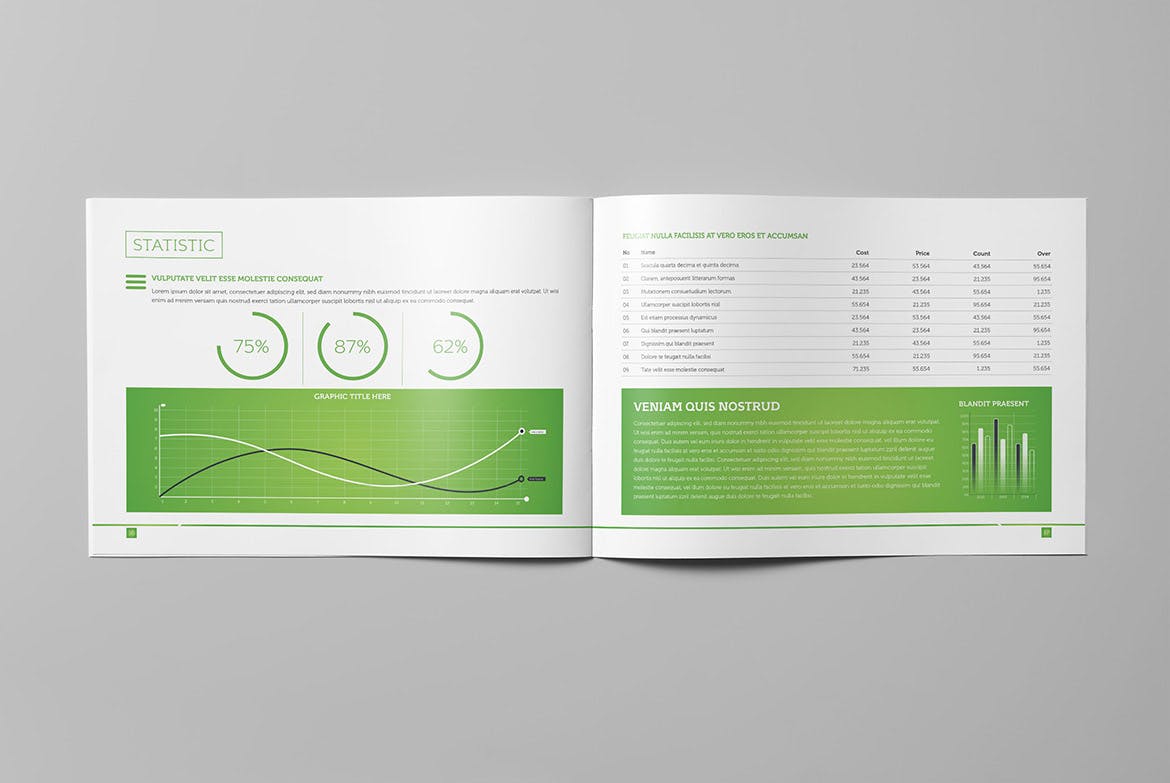 横版公司/企业画册设计设计模板 LIght Business Landscape Brochure插图(9)