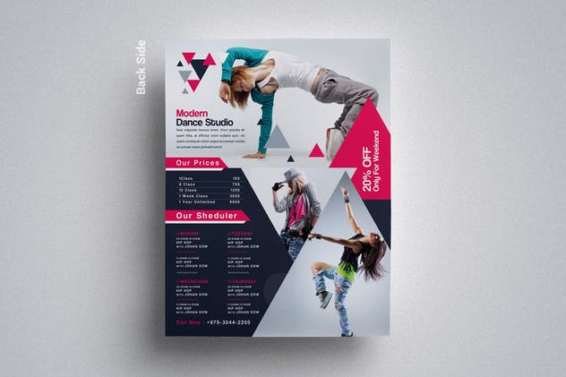 舞蹈工作室宣传海报传单模板 Dance Studio Flyer插图(3)