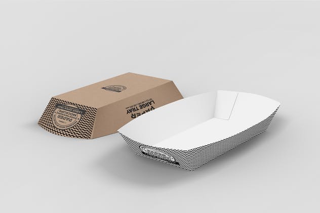 纸质外卖托盘包装样机 Paper Takeout Trays Packaging Mockup插图(1)