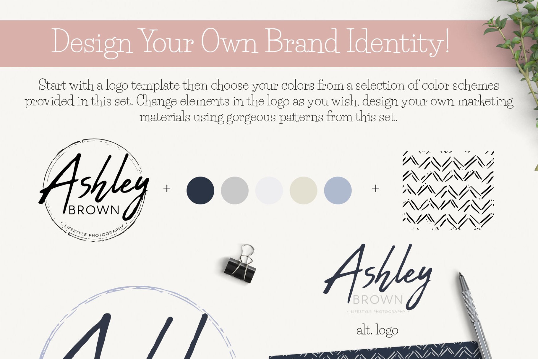 品牌Logo设计模板及设计元素 Essential Branding Set v.2插图(1)