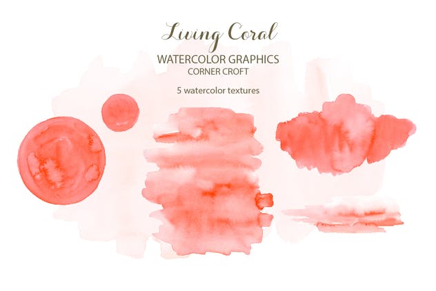 海洋生物水彩插画素材 Watercolor clipart living Coral插图(3)