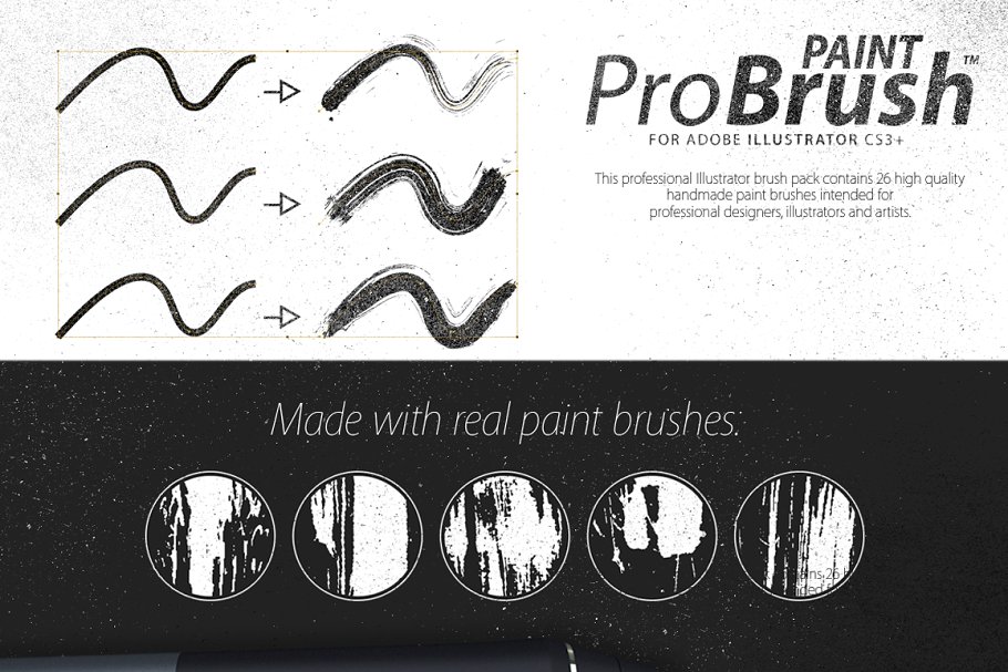 300+模拟各类画笔笔画AI笔刷 300+ Illustrator Brushes插图(16)
