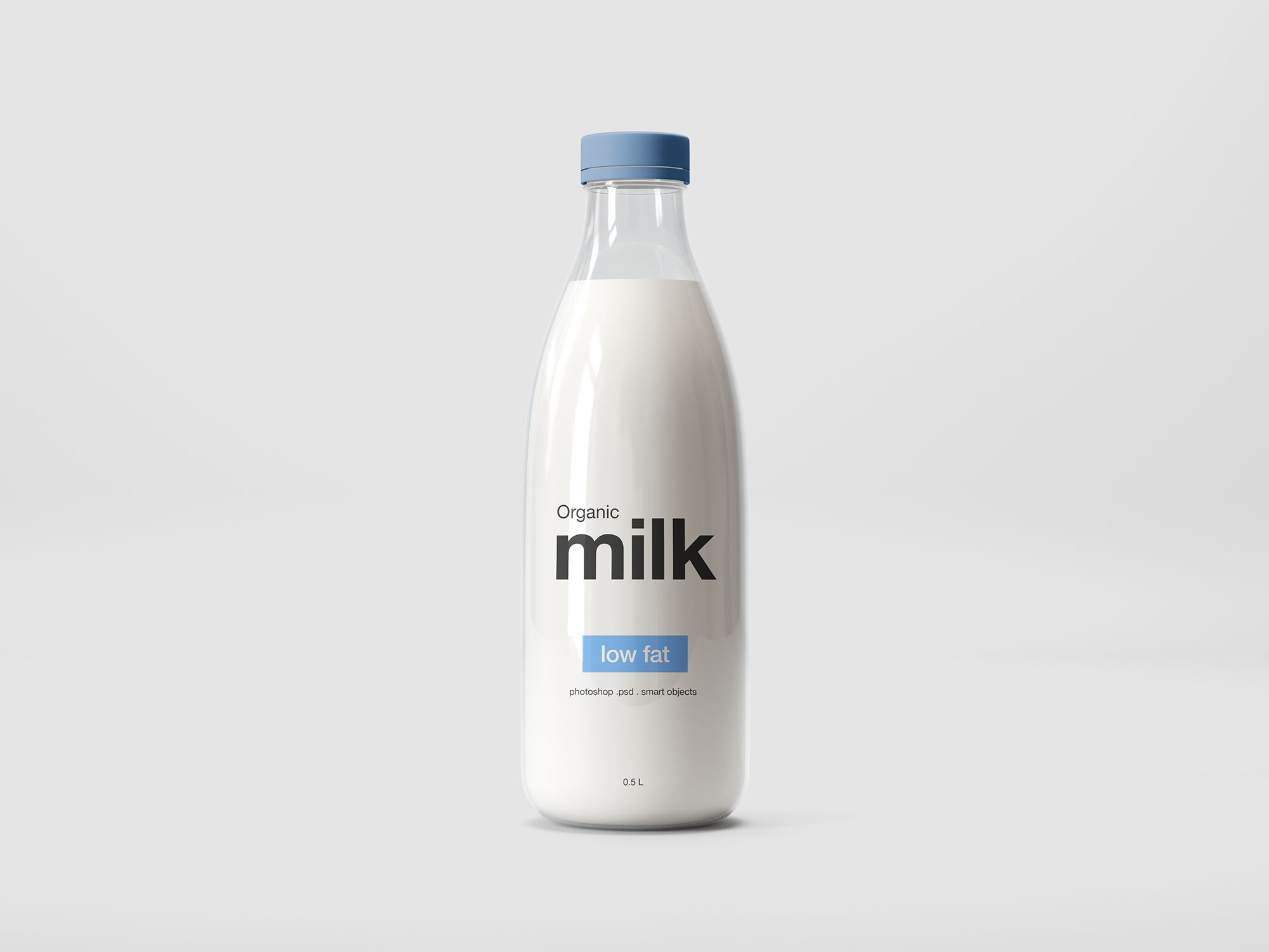 牛奶玻璃瓶外观设计图样机模板 Milk Glass Bottle Mockup插图