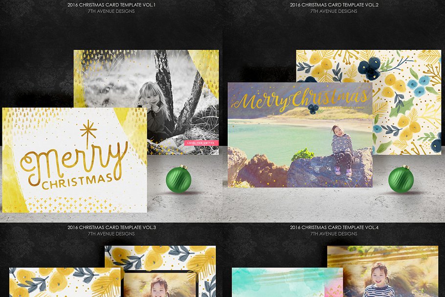 圣诞贺卡模板超级合集 Christmas Cards Templates Collection插图(1)