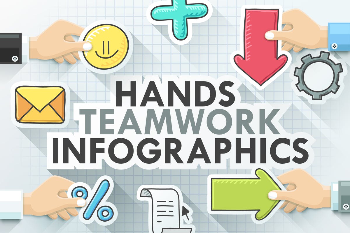 团队协作团队建设信息图表矢量素材 Teamwork Infographics插图