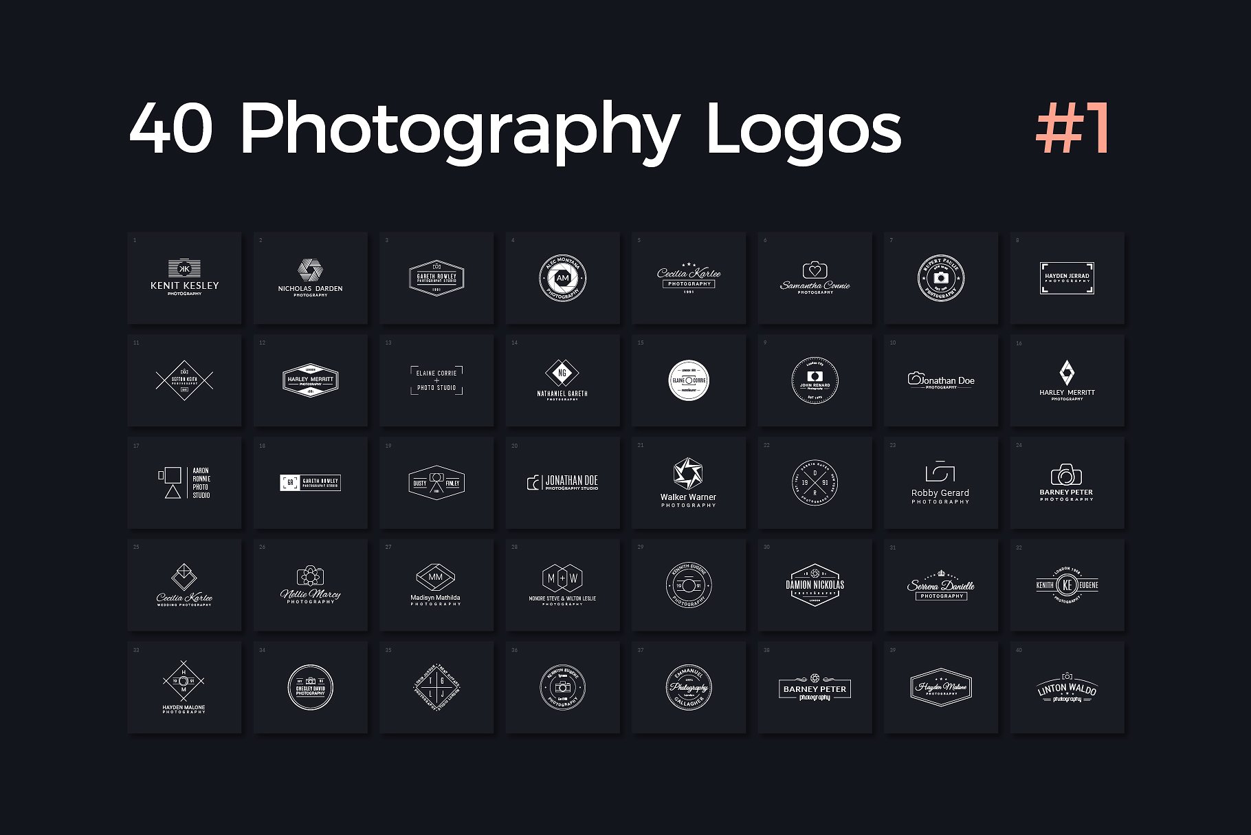 40款多用途摄影Logo模板V.1 40 Photography Logos Vol. 1插图