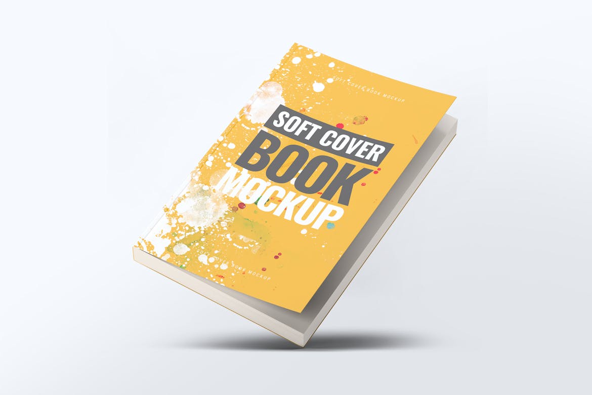 软封图书封面封底设计图样机模板 Soft Cover Book Mock-Up插图(7)