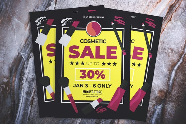 化妆品销售促销广告海报传单设计模板 Cosmetic Sale Flyer插图(2)