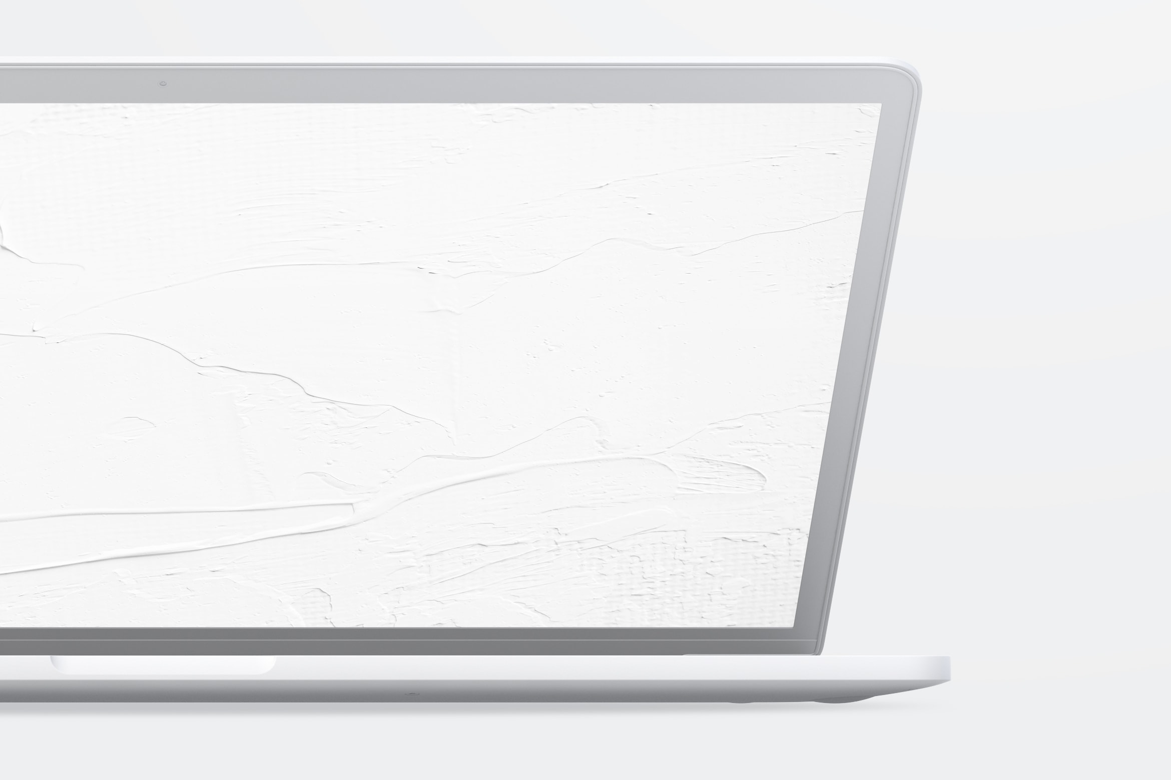15寸MacBook Pro笔记本半合状态前视图样机02 Clay MacBook Pro 15" with Touch Bar, Front View Mockup 02插图(3)