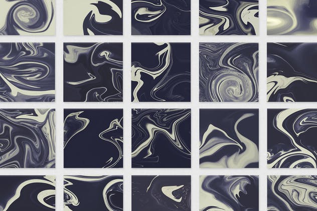 抽象流体颜料绘画艺术大理石纹理素材 Suminagashi Marble Textures插图(2)