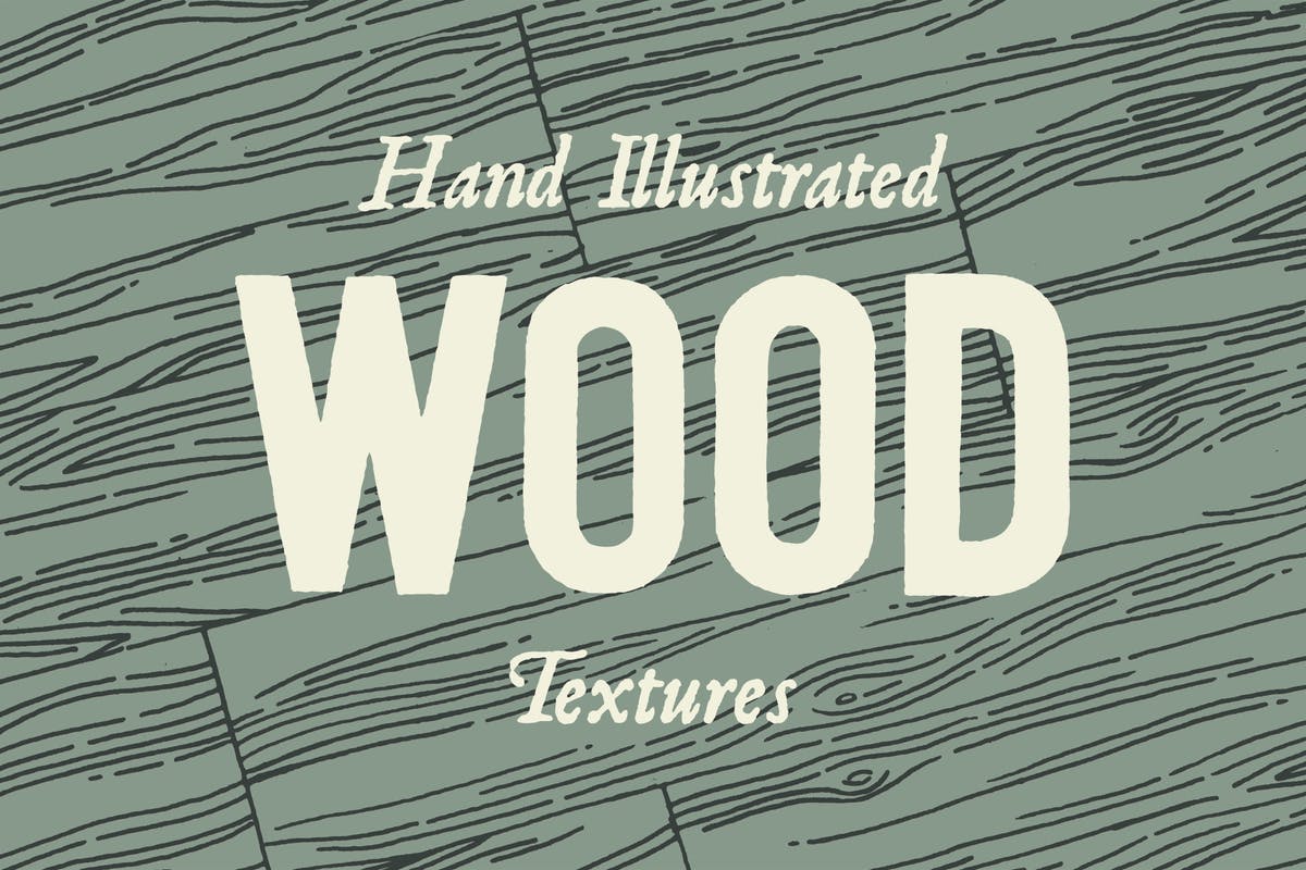 手工绘制的木质纹理图案素材 Hand Illustrated Wood Texture Patterns插图