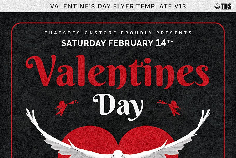 情人节主题传单PSD模板v13 Valentines Day Flyer PSD V13插图(6)