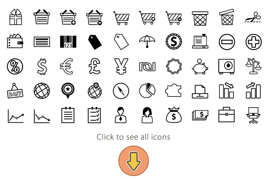 430枚多用途矢量图标合集 Set of Vector Icons插图(1)