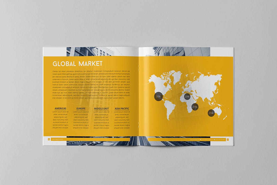 方形商务企业宣传画册设计模板 Square Business Brochure插图(4)