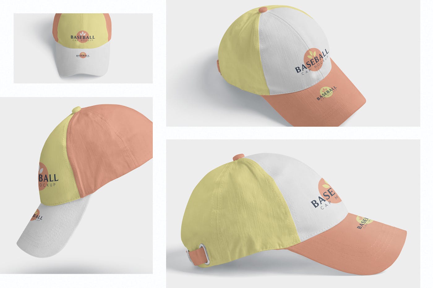 棒球帽外观设计样机模板 4 Baseball Cap Mockups插图(1)