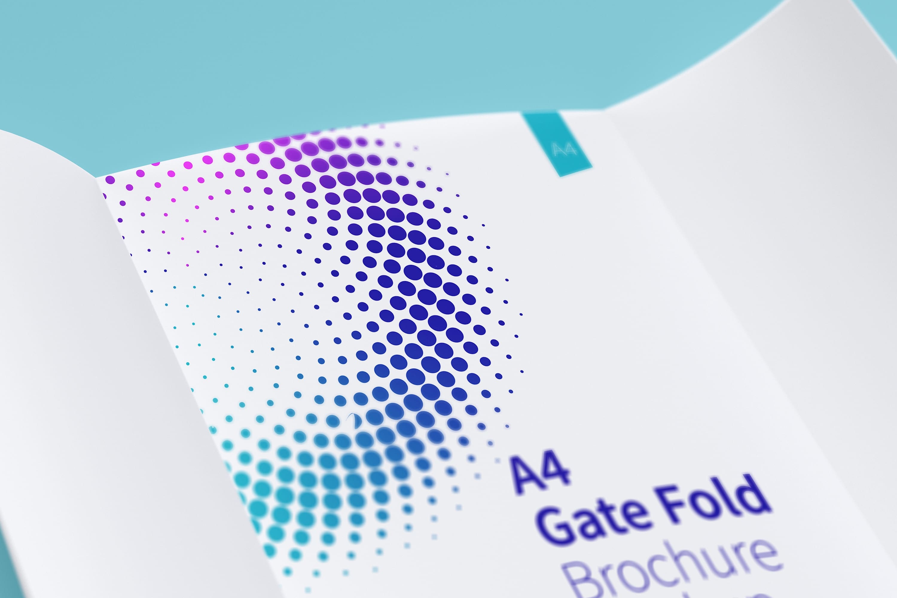 A4大小对折折叠企业宣传单设计效果图样机04 A4 Gate Fold Brochure Mockup 04插图(3)