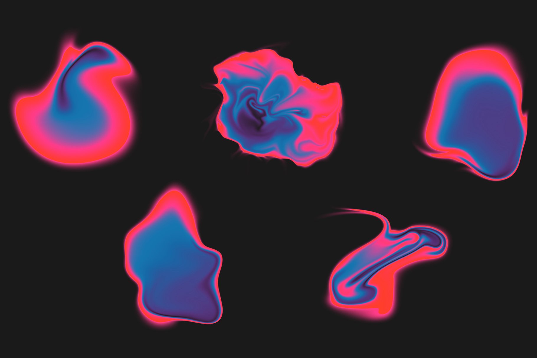 25款抽象霓虹灯色彩肌理素材 25 Abstract Png Neon Elements插图(7)
