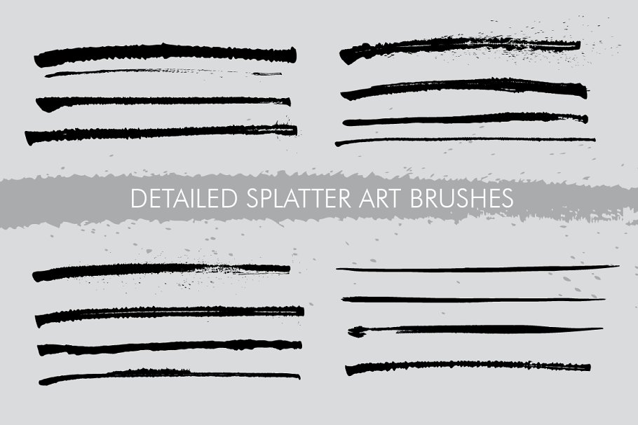 60款飞溅、笔画&污迹笔墨AI笔刷 60 Messy Illustrator Brushes插图(2)