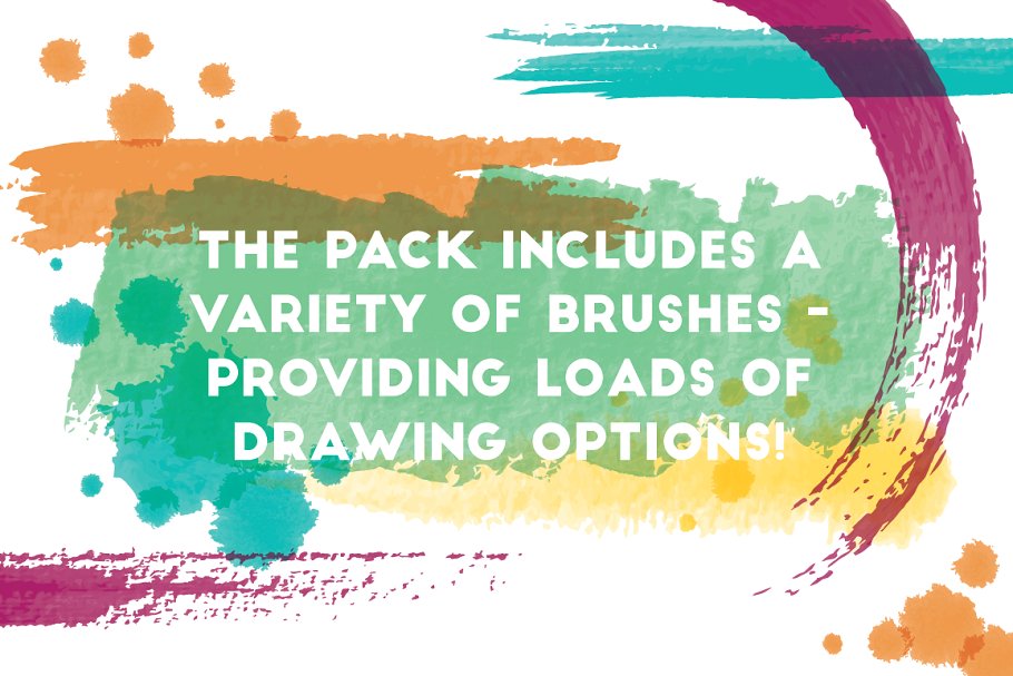 55种水彩画笔画AI笔刷 Watercolor Brushes插图(1)