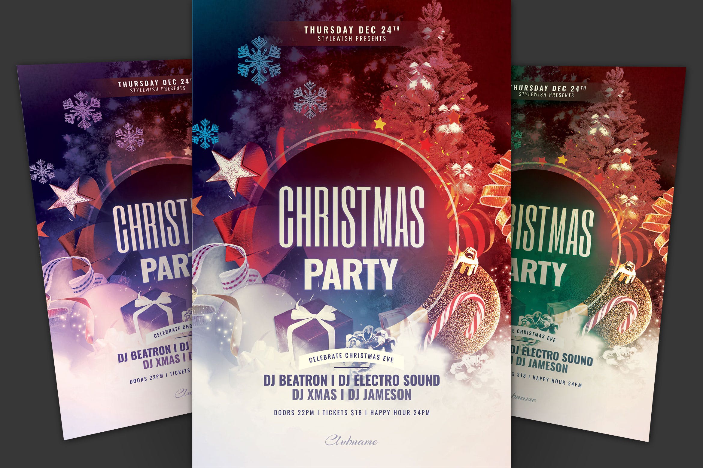 2019年圣诞节派对活动传单海报设计模板 Christmas Party Flyer插图