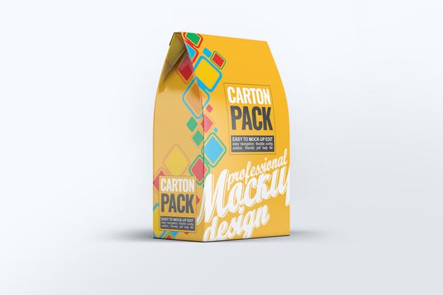 食品包装纸盒样机设计模板 Carton Box Pack Mock-Up插图(6)