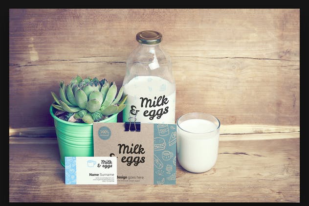 有机食物样机模板/牛奶&鸡蛋 Organic Food Photo Mockup / Milk & Eggs插图(6)