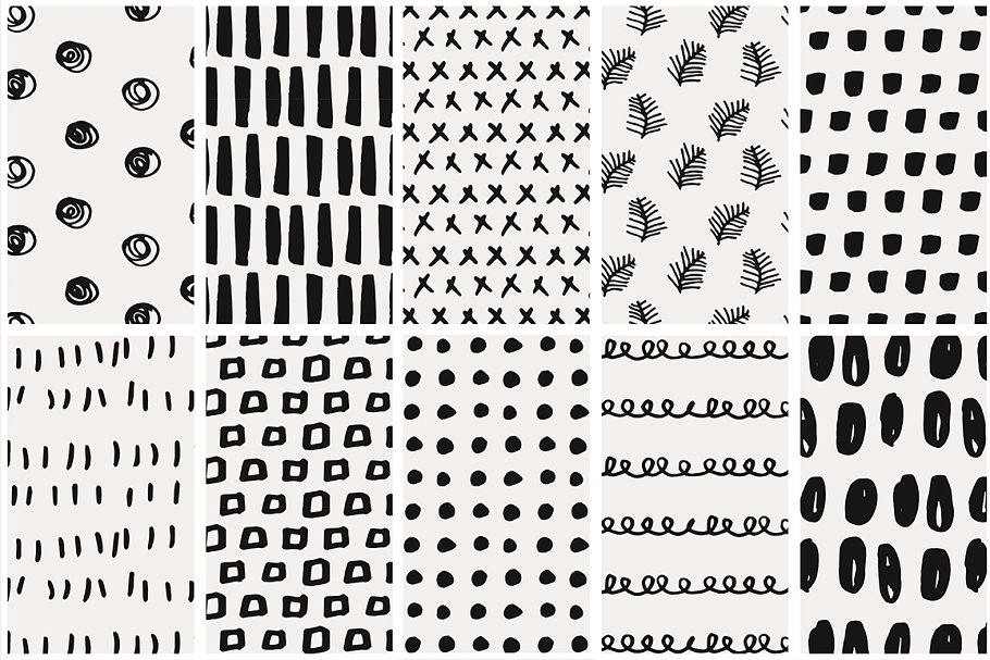 黑白抽象图案纹理 Black & White Abstract Patterns插图(6)