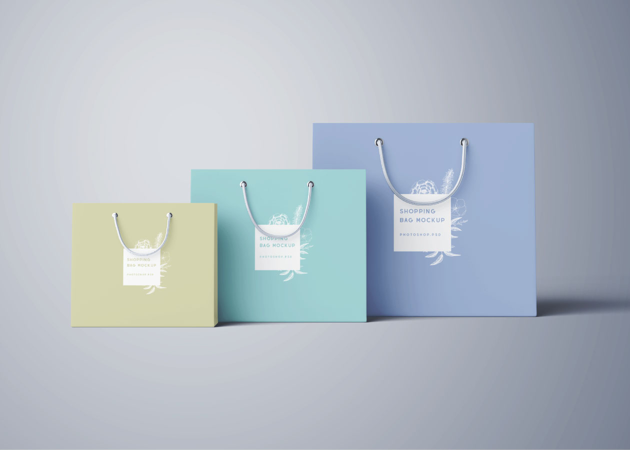 购物袋定制设计外观设计PSD样机模板 Shopping Bag Mockup – PSD插图(6)