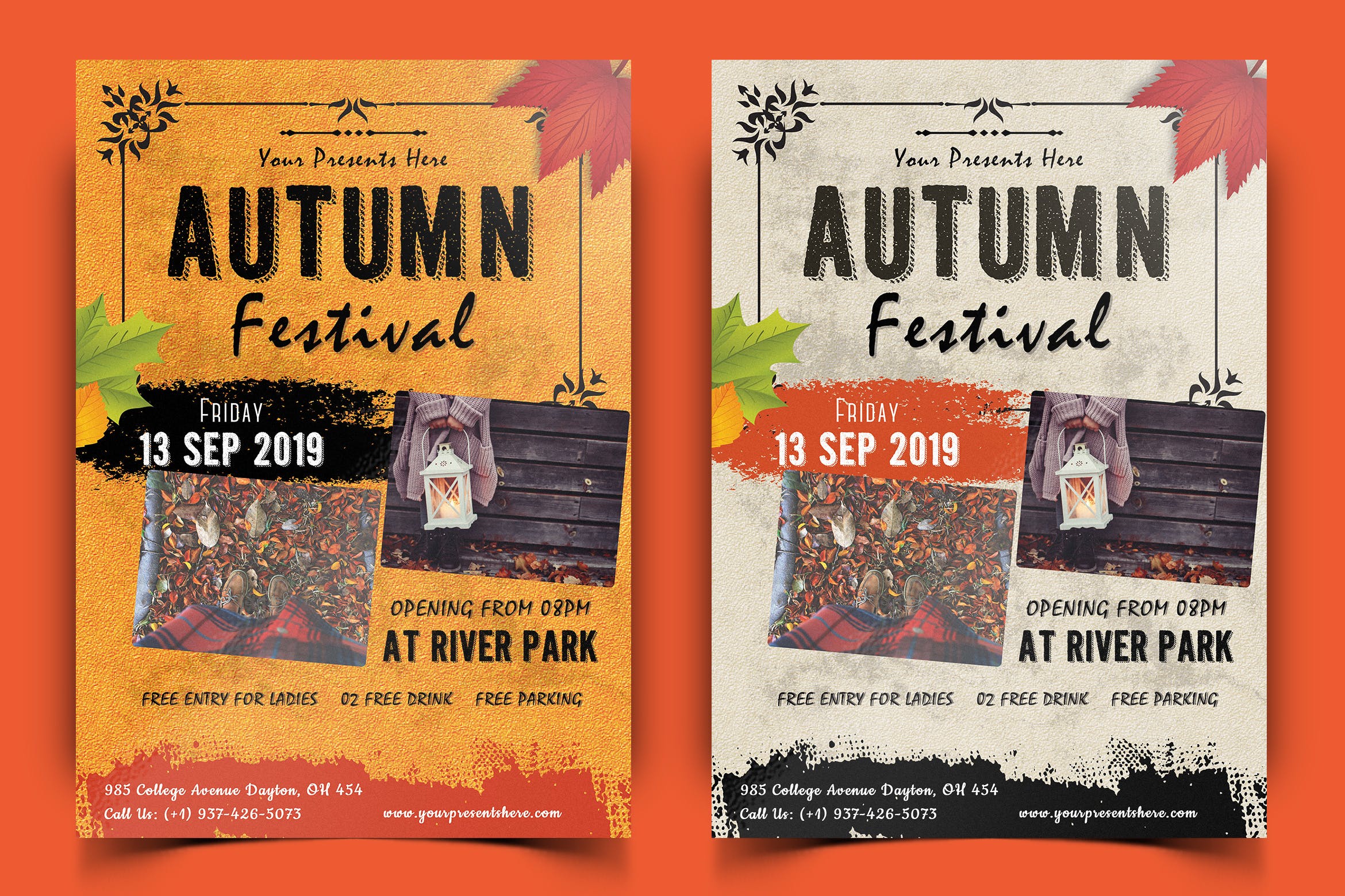 秋季主题节日海报传单设计模板 Autumn Festival Flyer-04插图