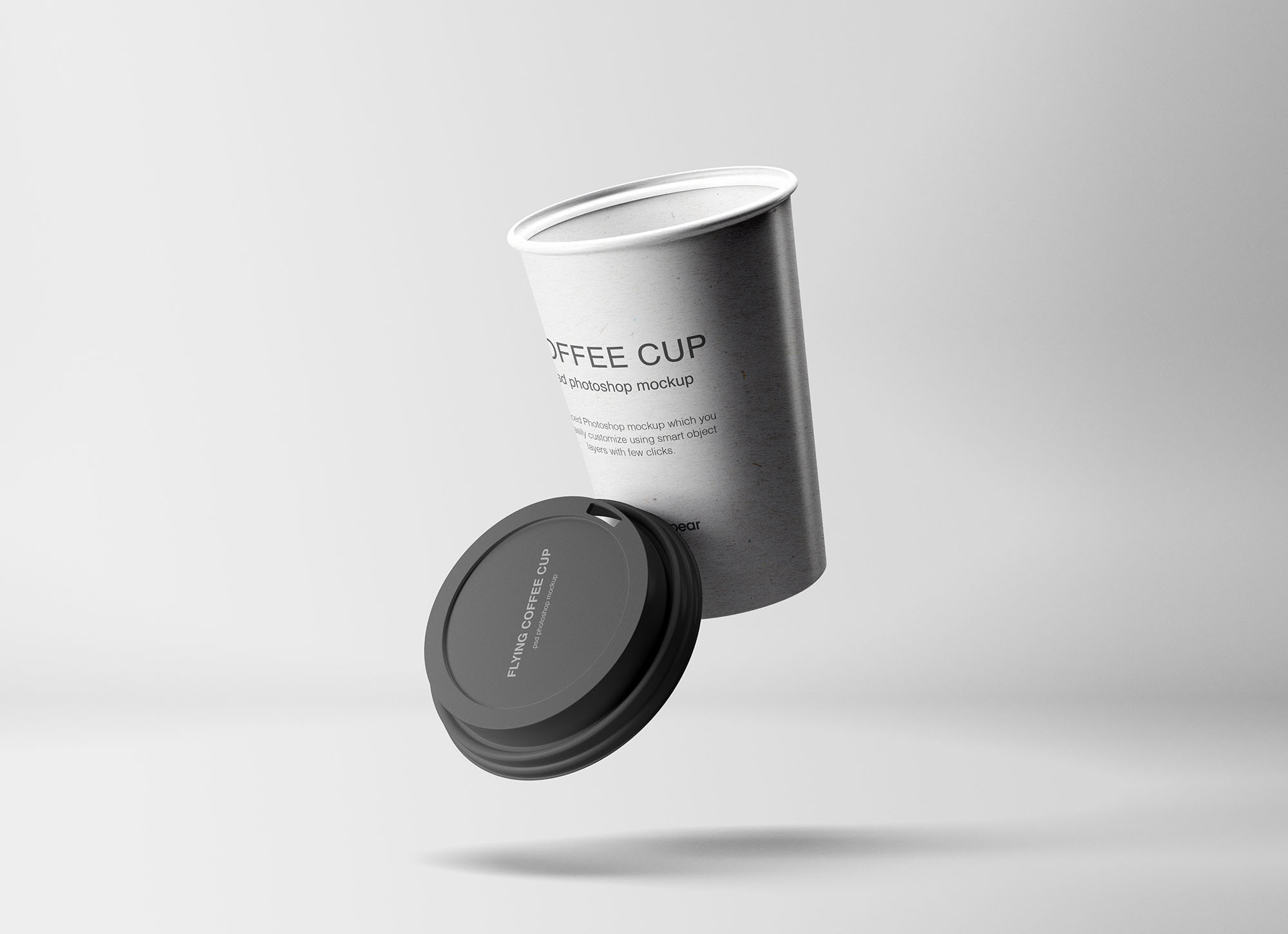 创意纸杯设计定制外观效果图样机模板 Flying Coffee Cup Mockup插图(1)