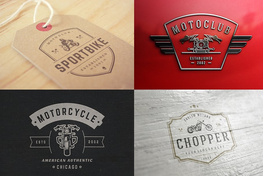 50款摩托车Logo标志和徽章模板 50 Motorcycles Logos and Badges插图(16)