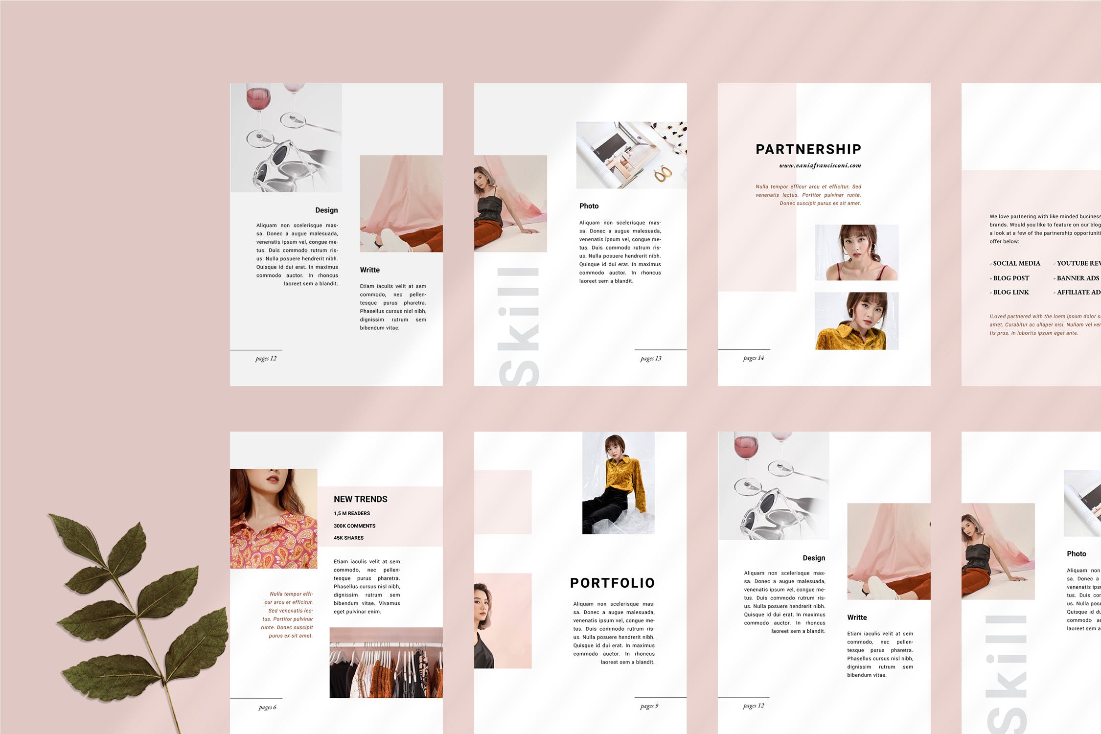 优雅时尚博客媒体品牌宣传设计素材工具包 Vania Media / Press Kit Template插图(3)