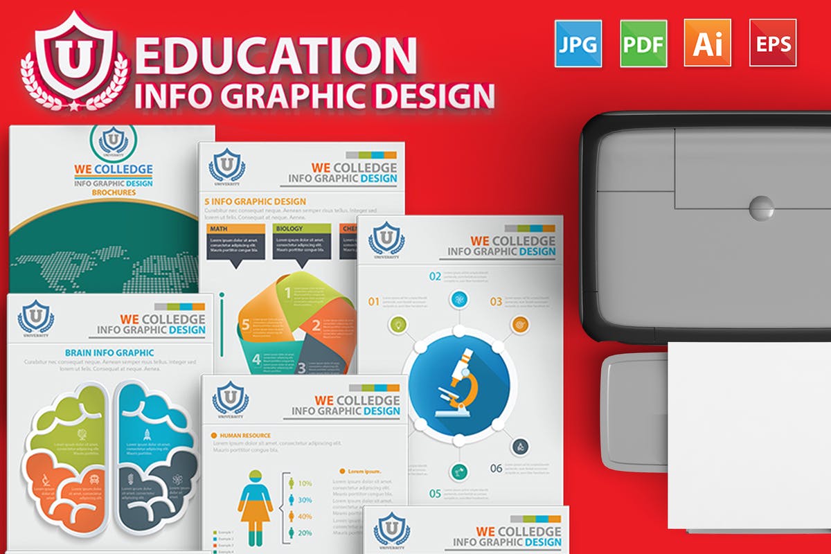 17页教育培训行业信息图表设计模板 Education Infographic 17 Pages Design插图