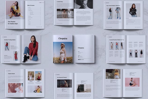 时尚服饰产品目录设计时尚杂志设计模板 CLEOPATRA Lookbook Magazine Fashion插图(15)
