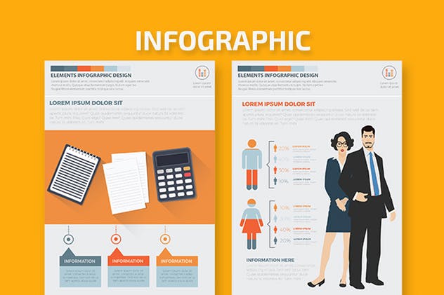 商业策划/业务数据信息图表元素设计模板 Business Infographics A4 Template Design插图(5)