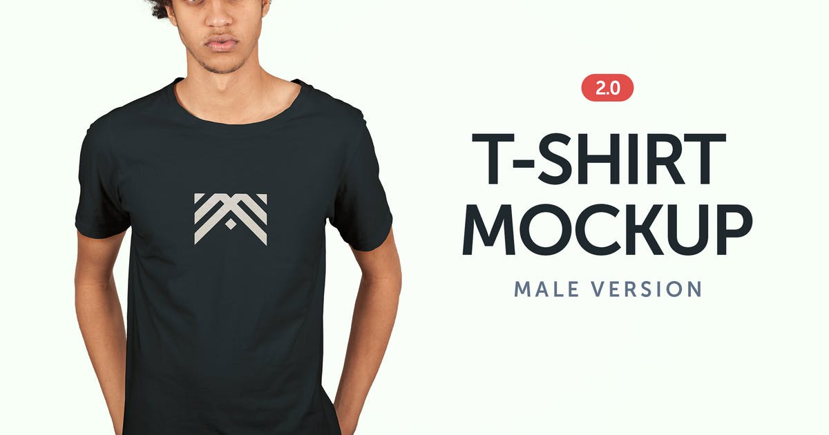 男士标准款T恤服装设计样机模板v2 T-Shirt Mockup 2.0插图