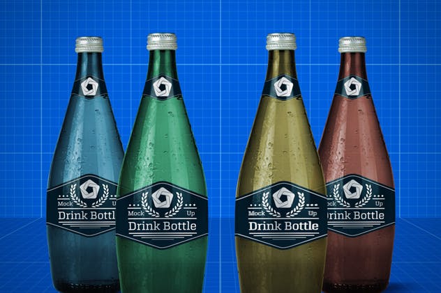 饮料玻璃瓶外观包装样机模板v1 Drink Bottle V.1插图(8)