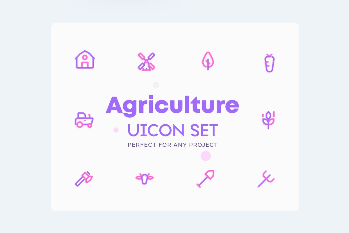 农场/农业主题图标集[AI, EPS, XD] UICON – Farm, Agriculture Icons Set插图